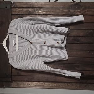 Soft gray v- neck crop cardigan